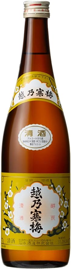 越乃寒梅 普通酒 白ラベルのボトル